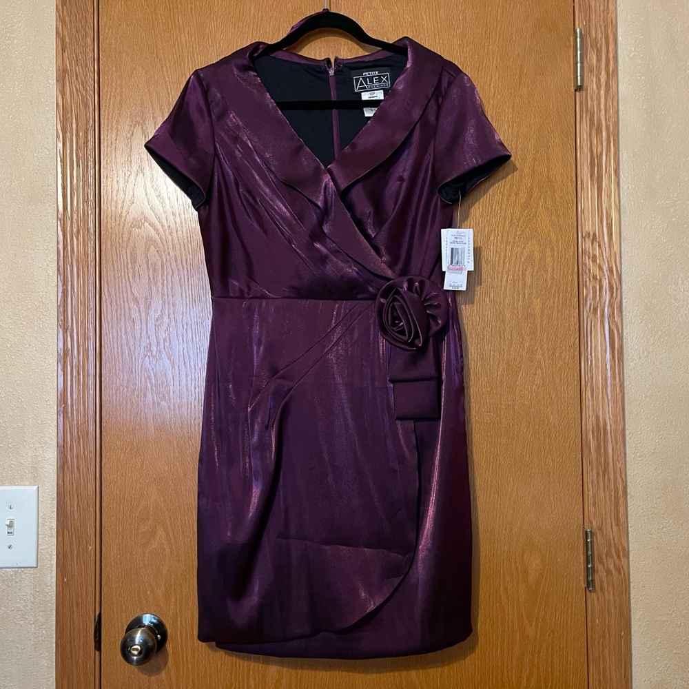NWT Alex Evenings Purple Cocktail Dress 10P